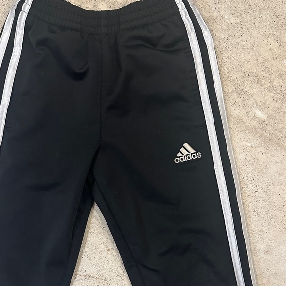 Adidas Kids Black Joggers with White Stripes - Picture 2 of 5